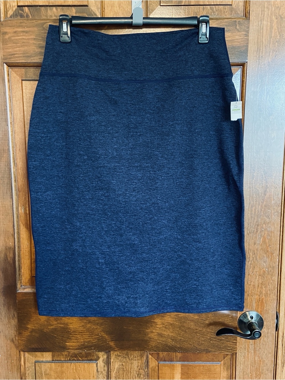 OFFLINE by Aerie The Hugger Midi Skirt in a heathered navy blue NEW Size XL